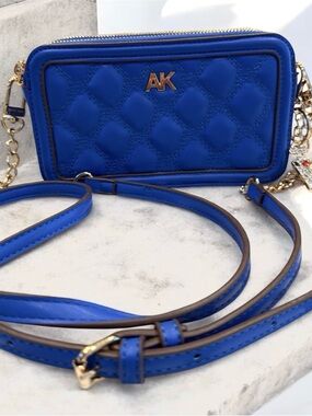 Anne Klein Quilted Blue Crossbody Bag